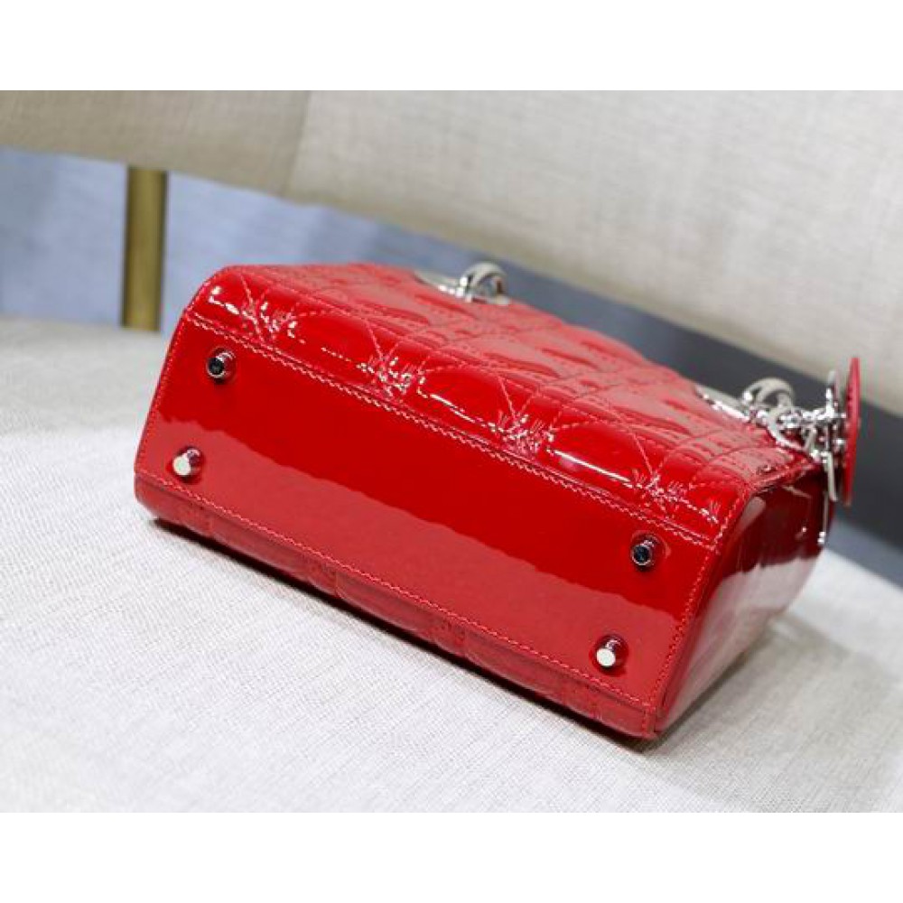 Dior Mini Lady Bag 17 x 15 x 7 cm pattent cannage leather Bags