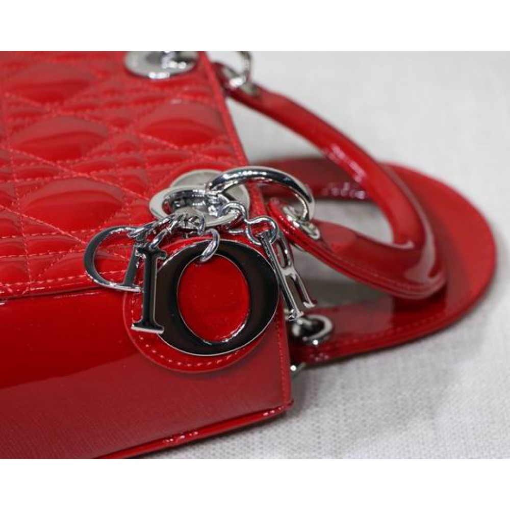 Dior Mini Lady Bag 17 x 15 x 7 cm pattent cannage leather Bags