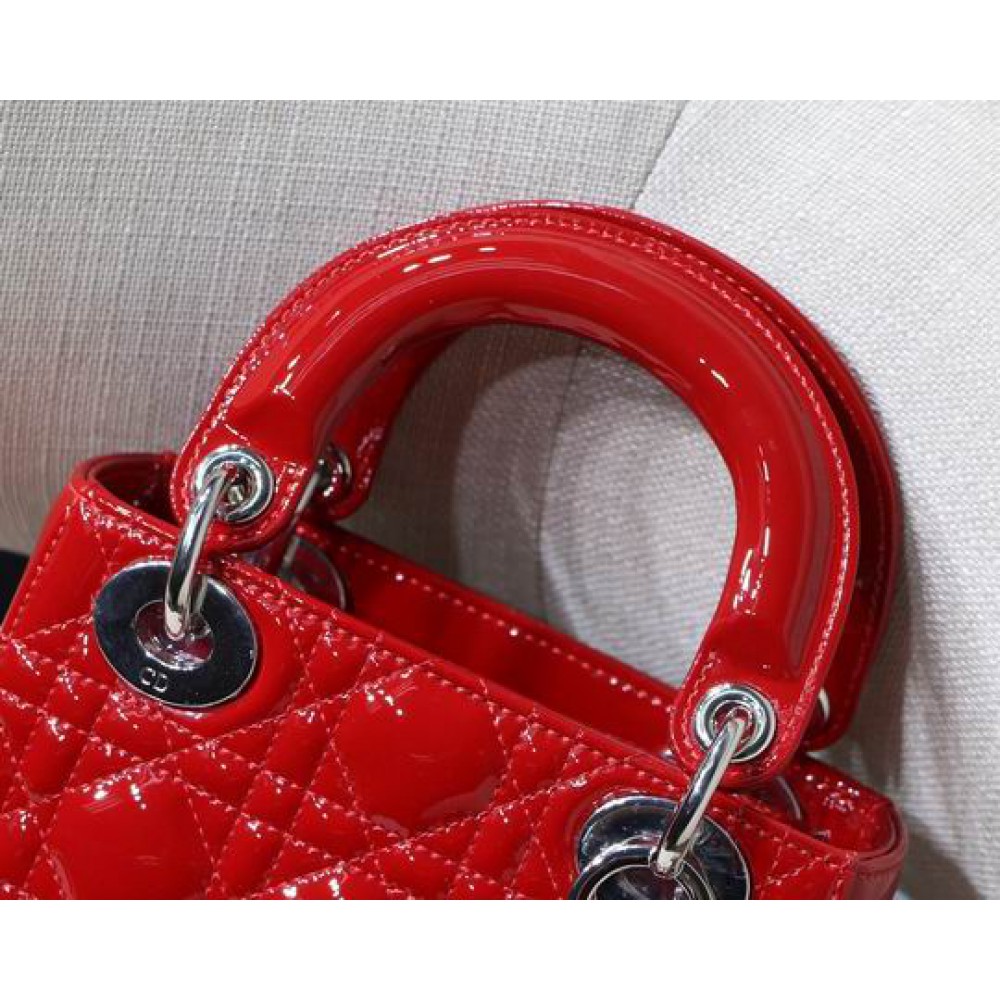 Dior Mini Lady Bag 17 x 15 x 7 cm pattent cannage leather Bags