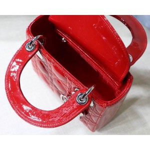 Dior Mini Lady Bag 17 x 15 x 7 cm pattent cannage leather Bags