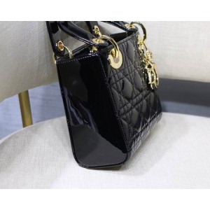 Dior Mini Lady Bag 17 x 15 x 7 cm pattent cannage leather Bags
