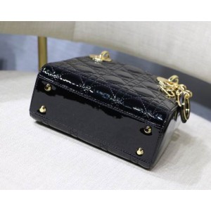 Dior Mini Lady Bag 17 x 15 x 7 cm pattent cannage leather Bags