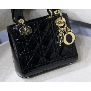 Dior Mini Lady Bag 17 x 15 x 7 cm pattent cannage leather Bags