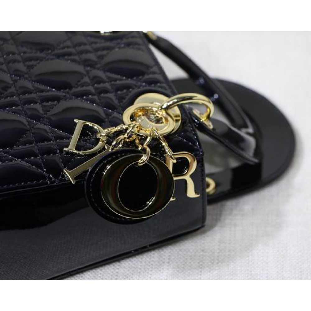 Dior Mini Lady Bag 17 x 15 x 7 cm pattent cannage leather Bags