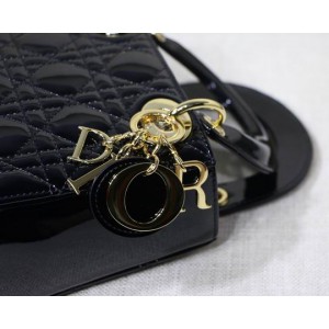 Dior Mini Lady Bag 17 x 15 x 7 cm pattent cannage leather Bags