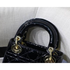 Dior Mini Lady Bag 17 x 15 x 7 cm pattent cannage leather Bags