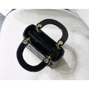 Dior Mini Lady Bag 17 x 15 x 7 cm pattent cannage leather Bags