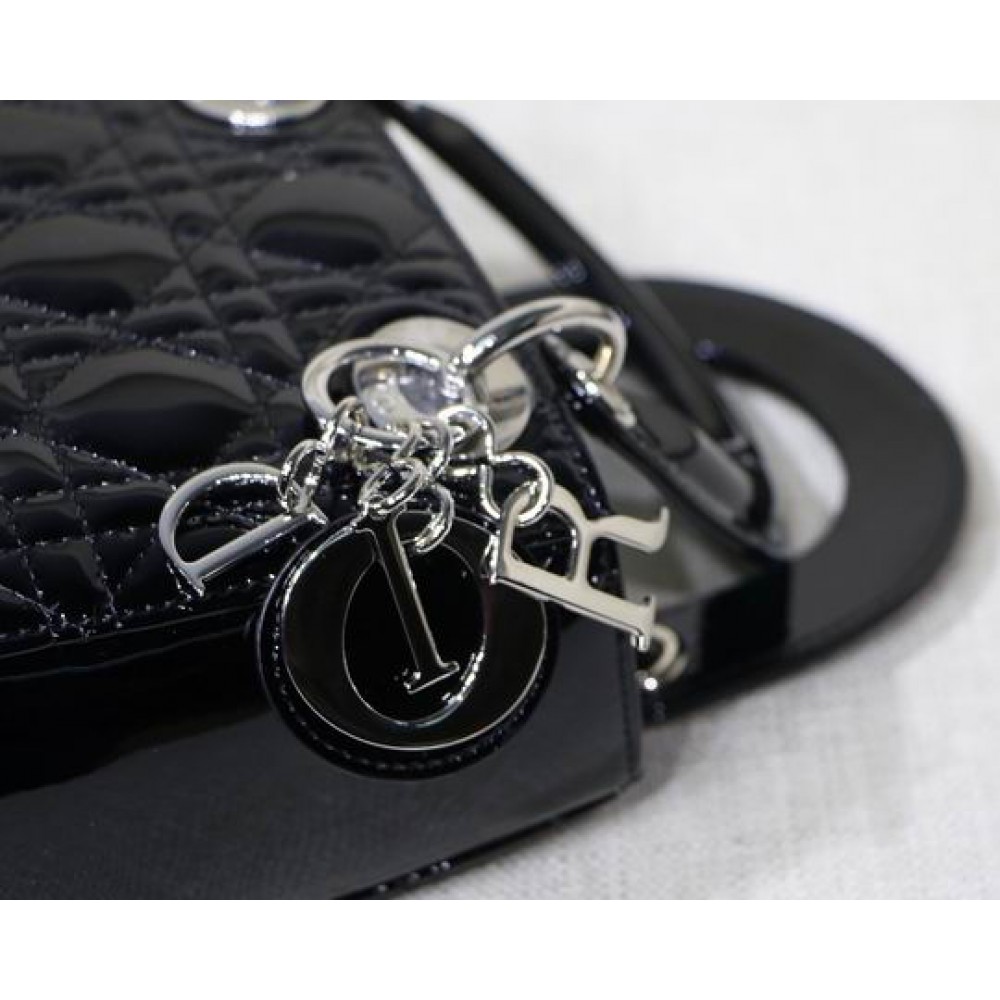 Dior Mini Lady Bag 17 x 15 x 7 cm pattent cannage leather Bags