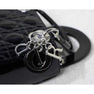 Dior Mini Lady Bag 17 x 15 x 7 cm pattent cannage leather Bags