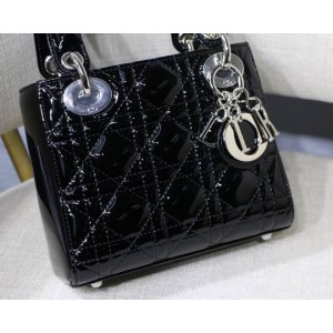 Dior Mini Lady Bag 17 x 15 x 7 cm pattent cannage leather Bags