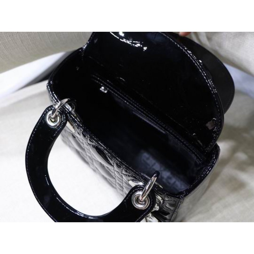 Dior Mini Lady Bag 17 x 15 x 7 cm pattent cannage leather Bags