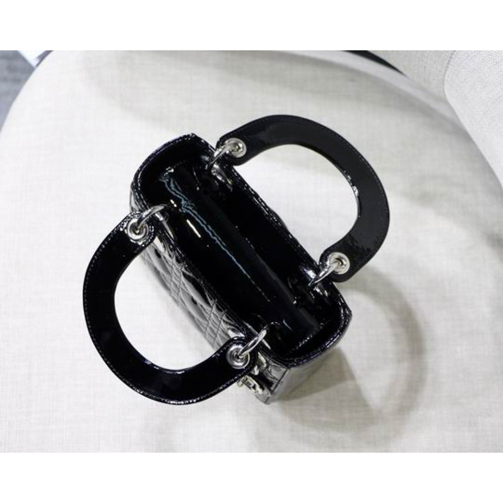 Dior Mini Lady Bag 17 x 15 x 7 cm pattent cannage leather Bags