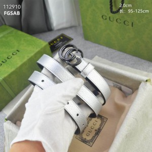 Gucci belt 2cm silver leather 95-125cm Accesories