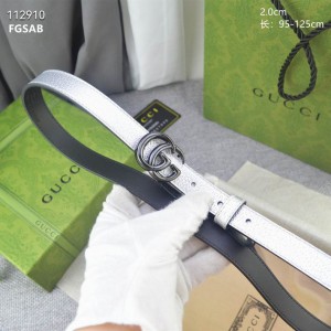 Gucci belt 2cm silver leather 95-125cm Accesories