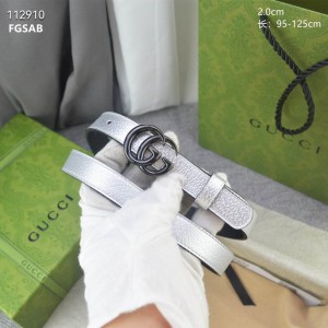 Gucci belt 2cm silver leather 95-125cm Accesories