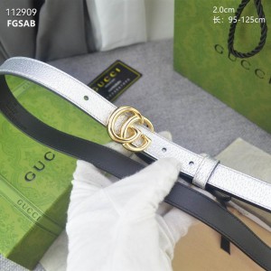 Gucci belt 2cm silver leather 95-125cm Accesories