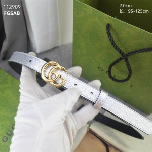Gucci belt 2cm silver leather 95-125cm Accesories