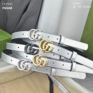 Gucci belt 2cm silver leather 95-125cm Accesories