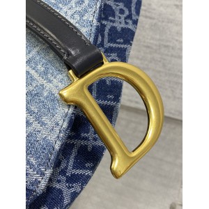 Dior saddle Blue Denim Oblique Jacquard 25.5 x 20 x 6.5 cm Bags