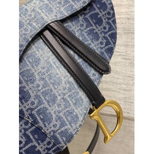 Dior saddle Blue Denim Oblique Jacquard 25.5 x 20 x 6.5 cm Bags