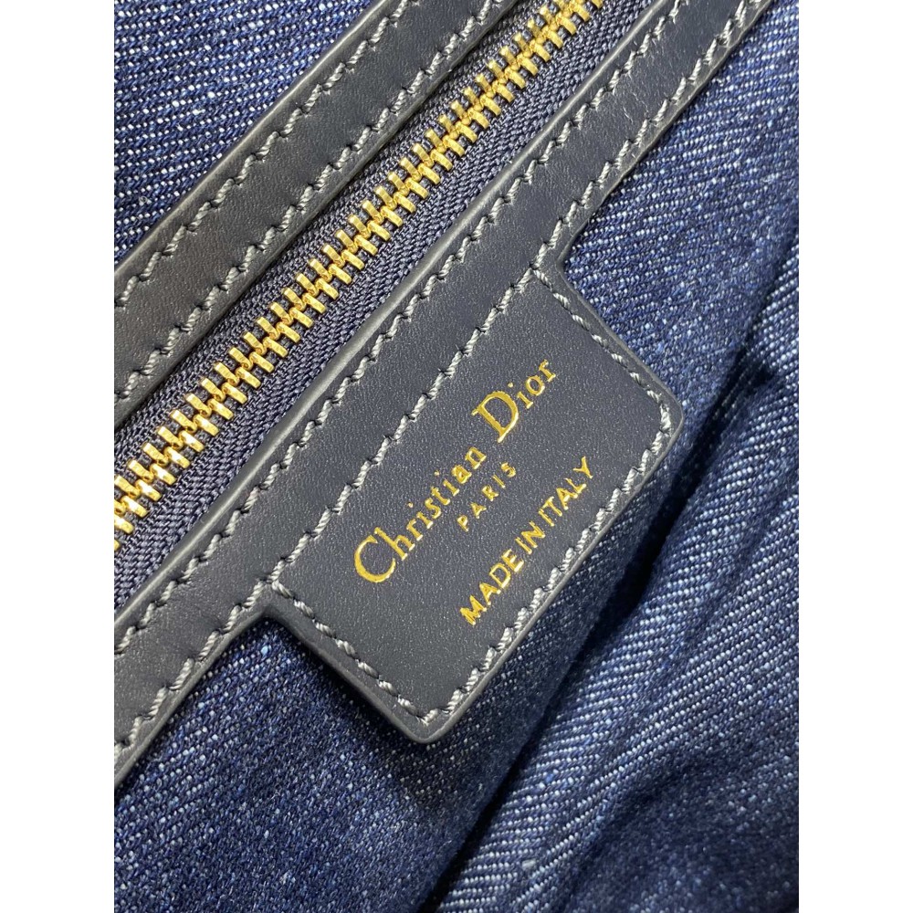 Dior saddle Blue Denim Oblique Jacquard 25.5 x 20 x 6.5 cm Bags