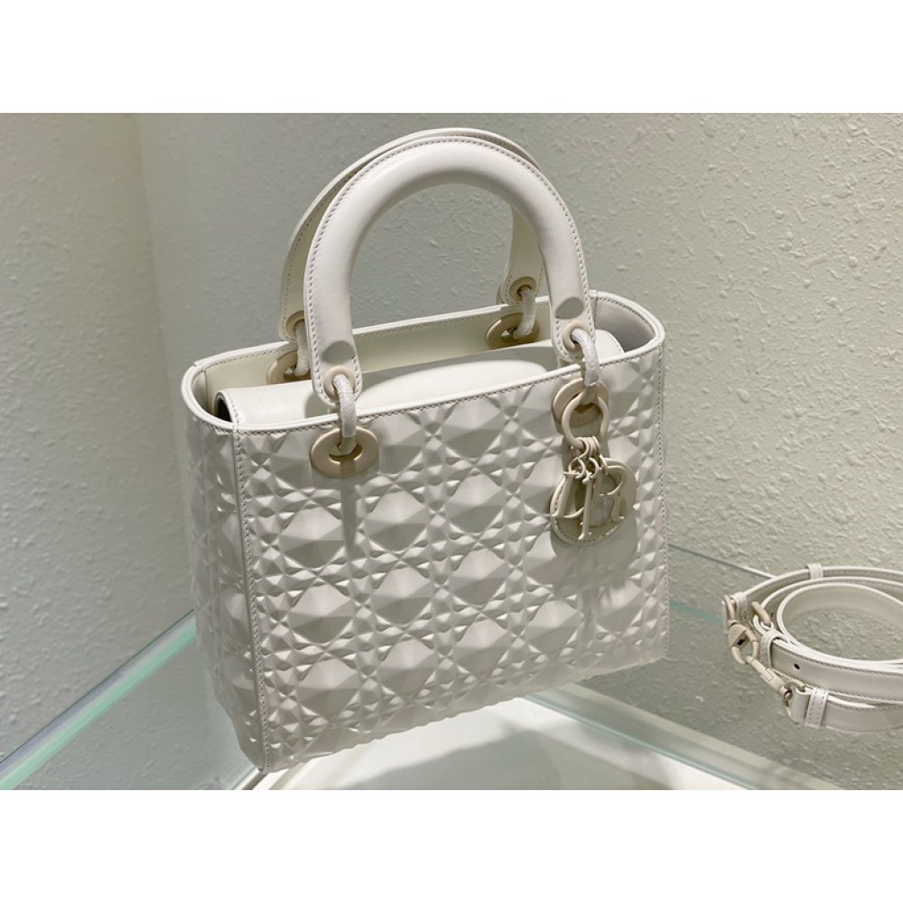 Dior Lady Medium Cannage Calfskin with Diamond Motif 24 x 21 x 12 cm Bags