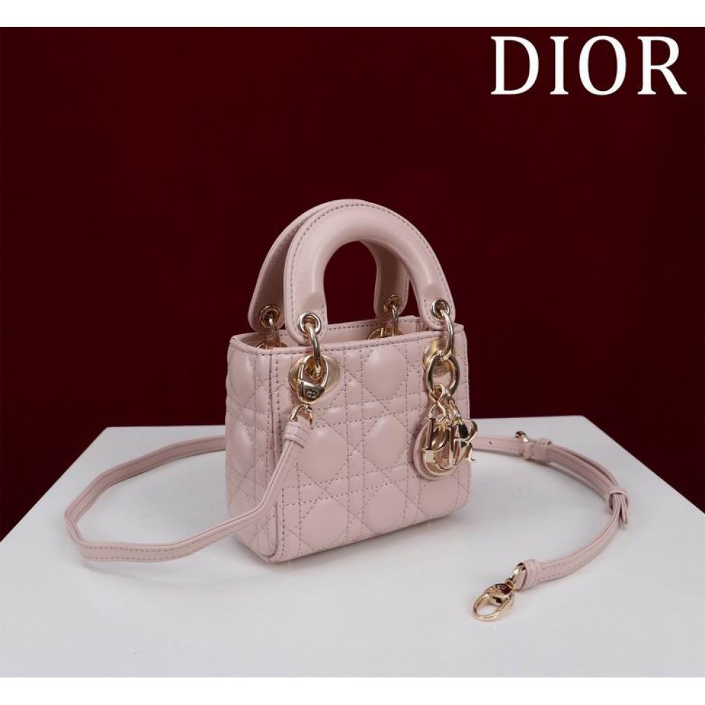 Dior Lady Micro Bag Cannage Lambskin 12 x 10.2 x 5 cm Bags