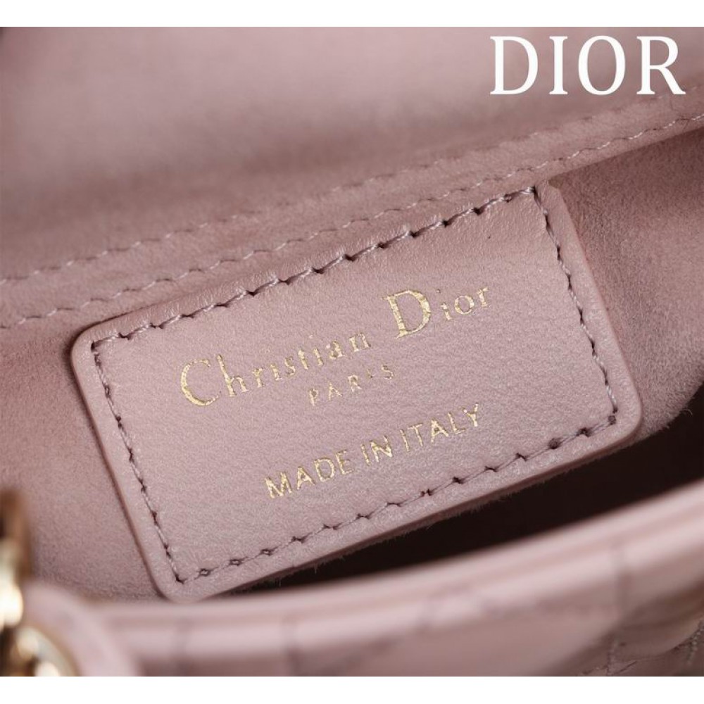 Dior Lady Micro Bag Cannage Lambskin 12 x 10.2 x 5 cm Bags