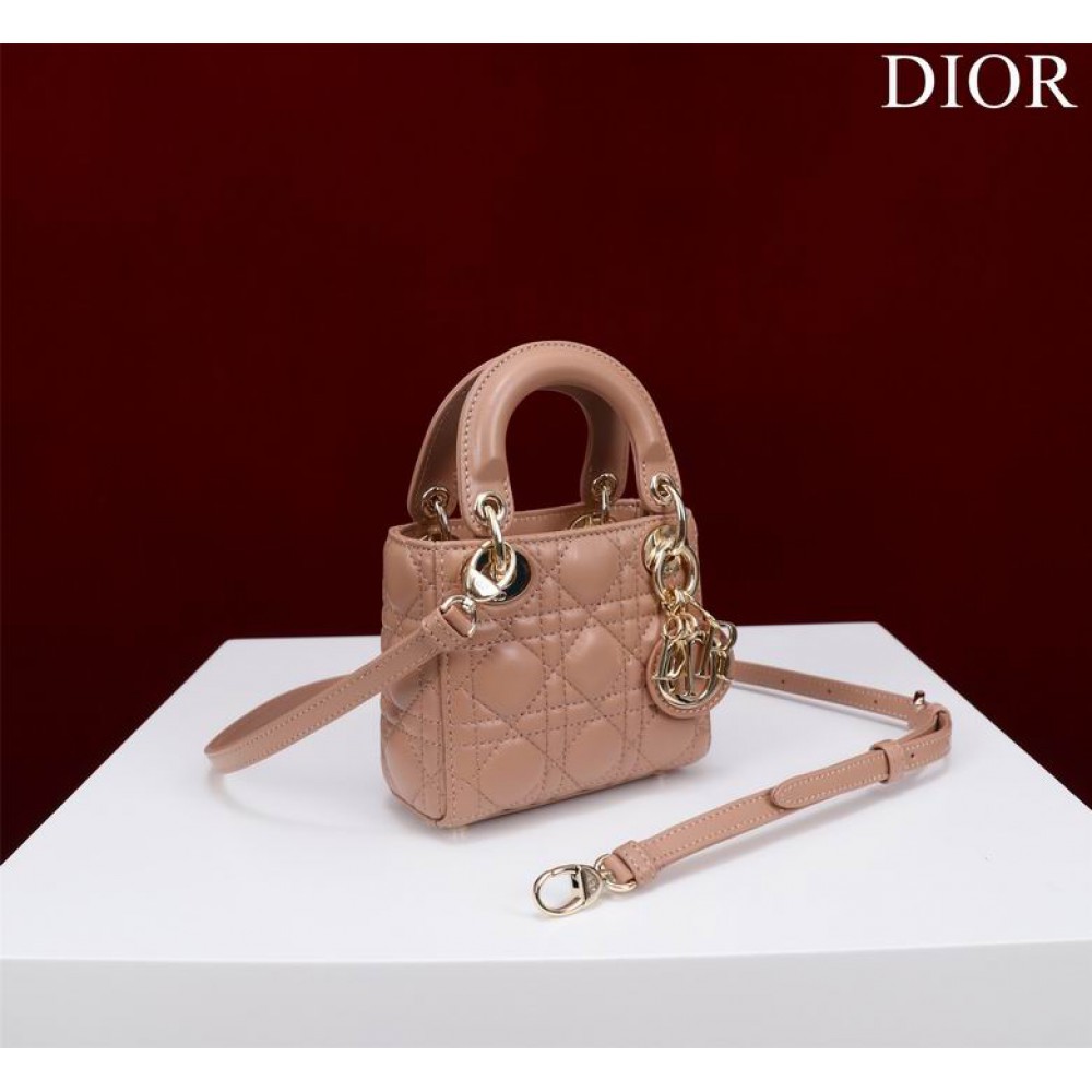 Dior Lady Micro Bag Cannage Lambskin 12 x 10.2 x 5 cm Bags