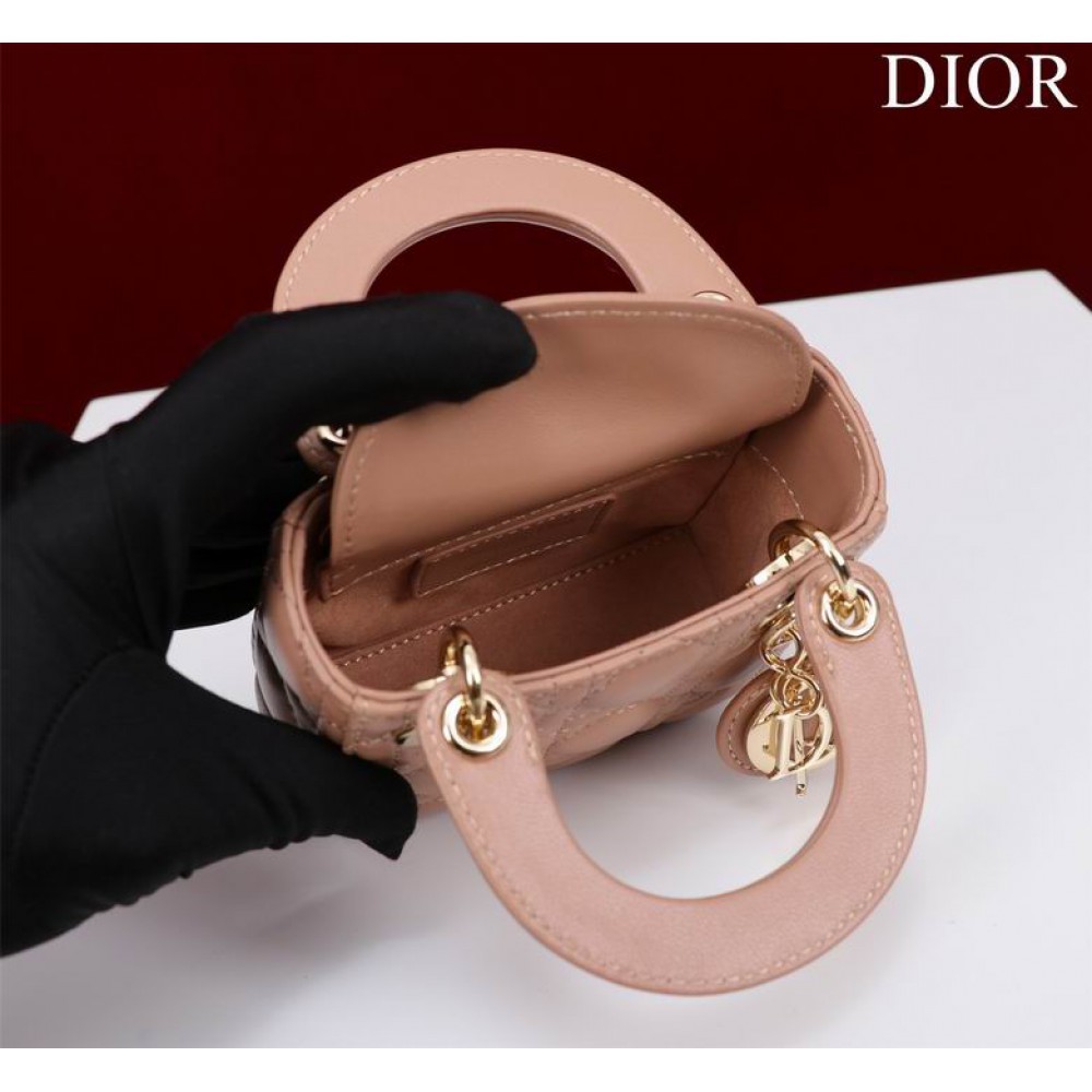 Dior Lady Micro Bag Cannage Lambskin 12 x 10.2 x 5 cm Bags