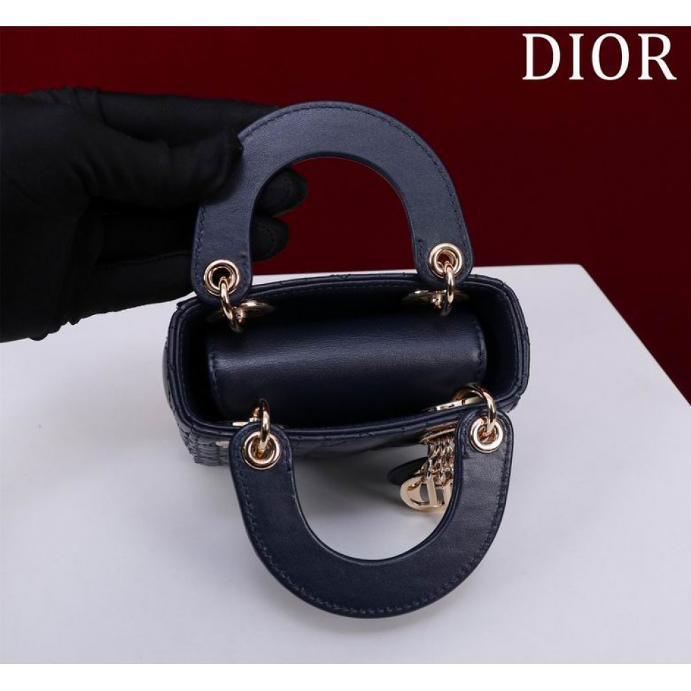 Dior Lady Micro Bag Cannage Lambskin 12 x 10.2 x 5 cm Bags
