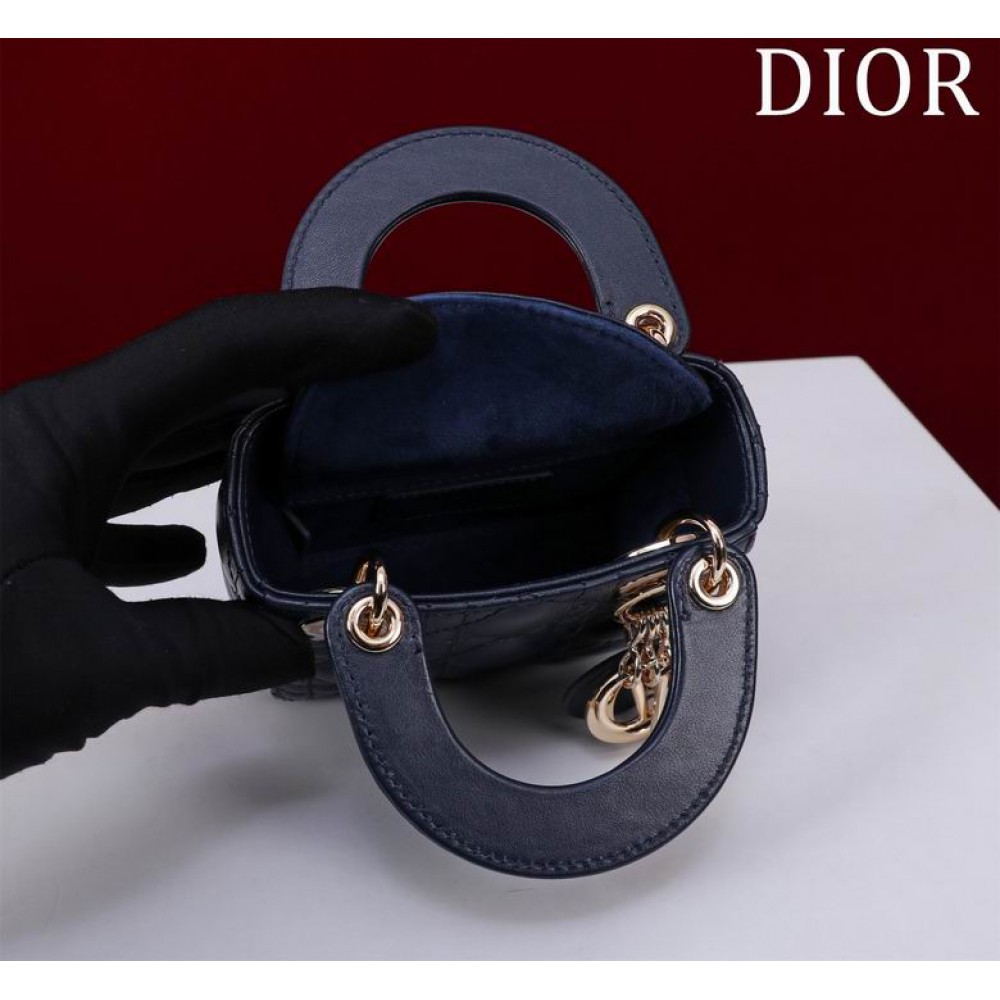 Dior Lady Micro Bag Cannage Lambskin 12 x 10.2 x 5 cm Bags