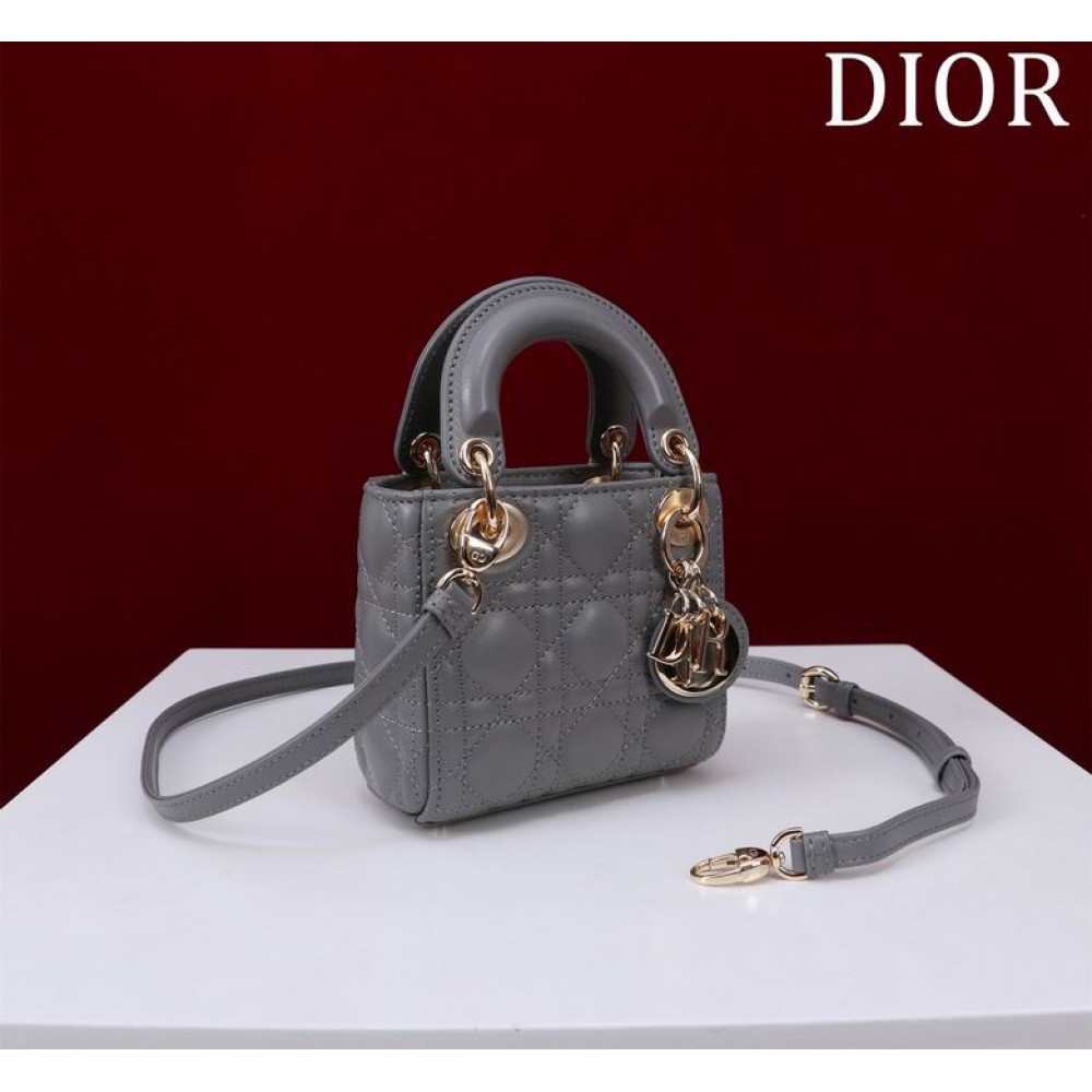 Dior Lady Micro Bag Cannage Lambskin 12 x 10.2 x 5 cm Bags
