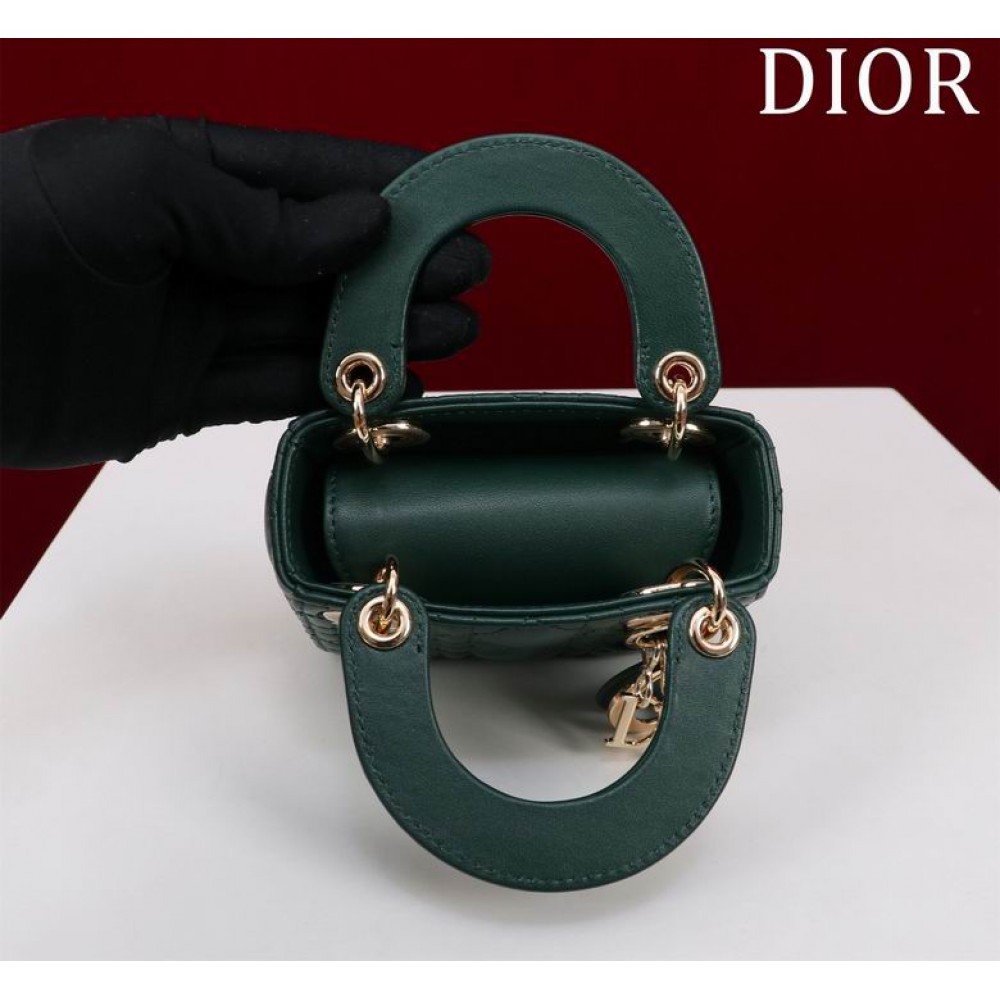 Dior Lady Micro Bag Cannage Lambskin 12 x 10.2 x 5 cm Bags