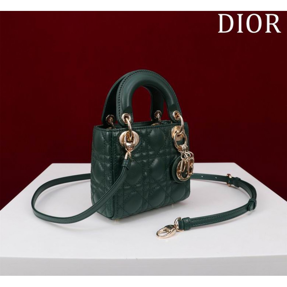 Dior Lady Micro Bag Cannage Lambskin 12 x 10.2 x 5 cm Bags
