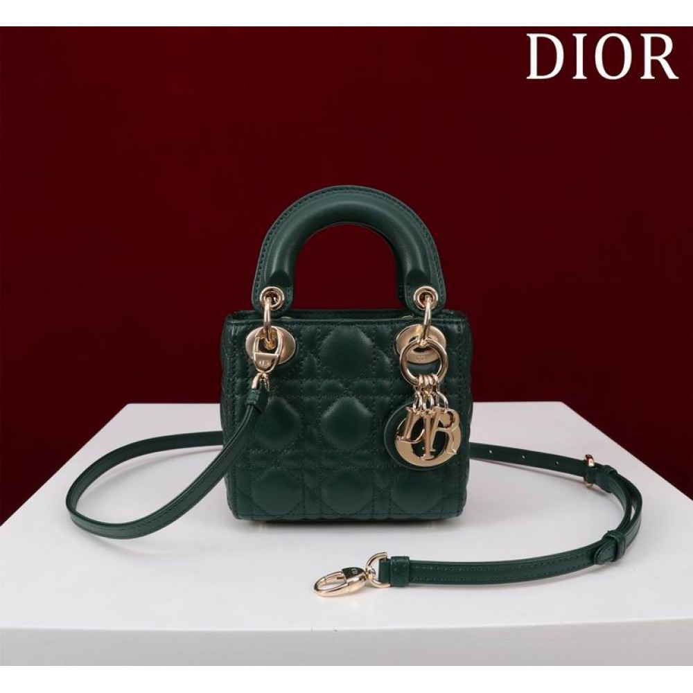 Dior Lady Micro Bag Cannage Lambskin 12 x 10.2 x 5 cm Bags