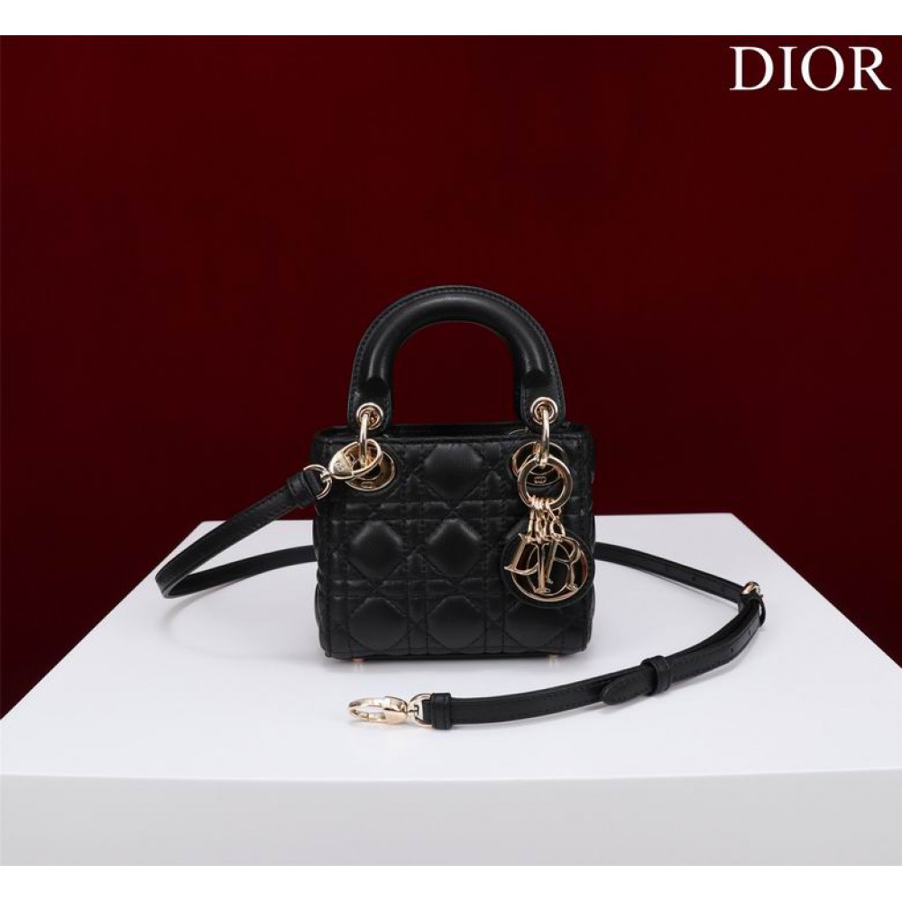 Dior Lady Micro Bag Cannage Lambskin 12 x 10.2 x 5 cm Bags