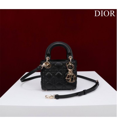 Dior Lady Micro Bag Cannage Lambskin 12 x 10.2 x 5 cm