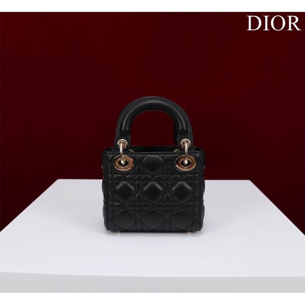 Dior Lady Micro Bag Cannage Lambskin 12 x 10.2 x 5 cm Bags
