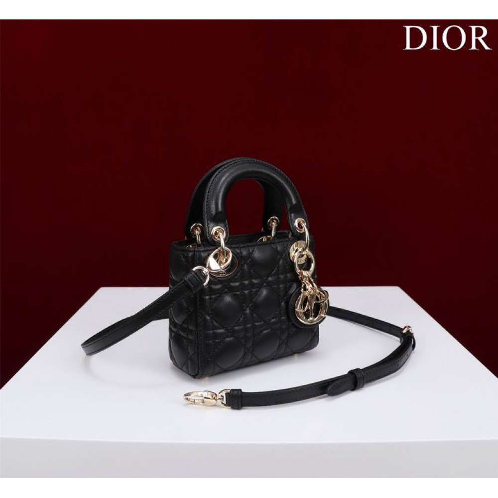 Dior Lady Micro Bag Cannage Lambskin 12 x 10.2 x 5 cm Bags