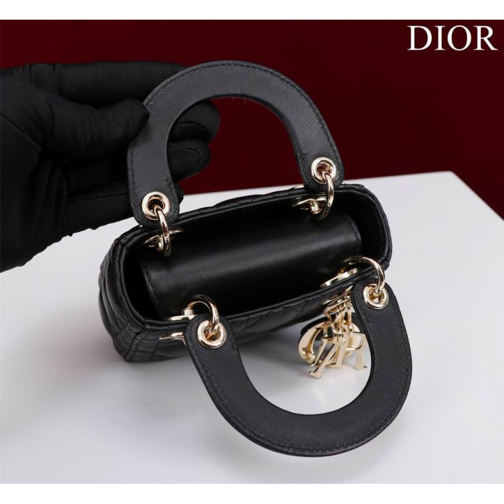 Dior Lady Micro Bag Cannage Lambskin 12 x 10.2 x 5 cm Bags