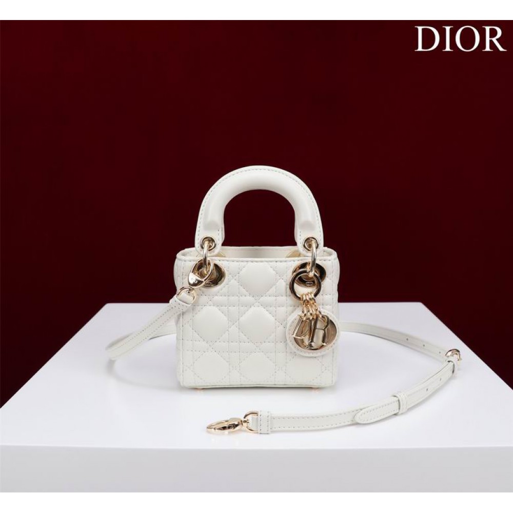 Dior Lady Micro Bag Cannage Lambskin 12 x 10.2 x 5 cm Bags