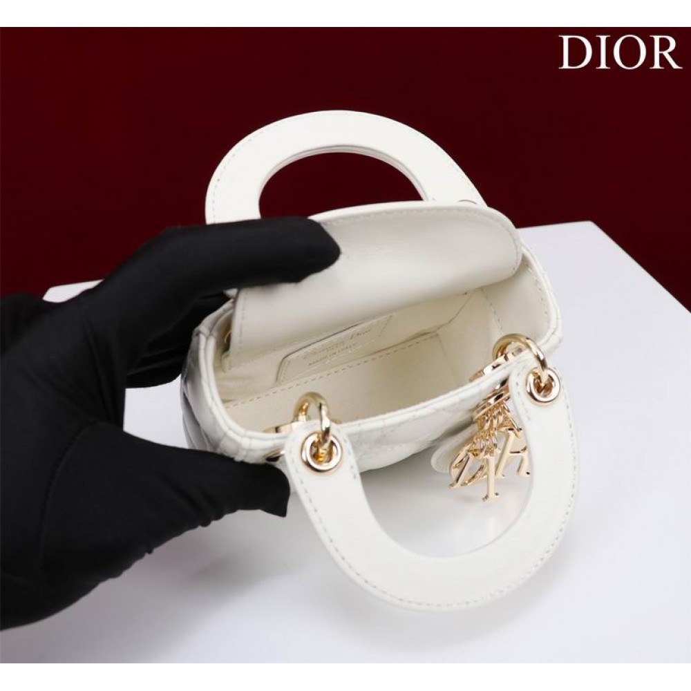 Dior Lady Micro Bag Cannage Lambskin 12 x 10.2 x 5 cm Bags