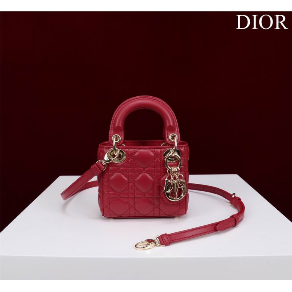 Dior Lady Micro Bag Cannage Lambskin 12 x 10.2 x 5 cm Bags