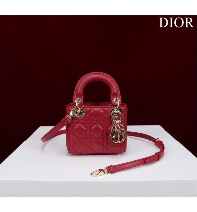 Dior Lady Micro Bag Cannage Lambskin 12 x 10.2 x 5 cm