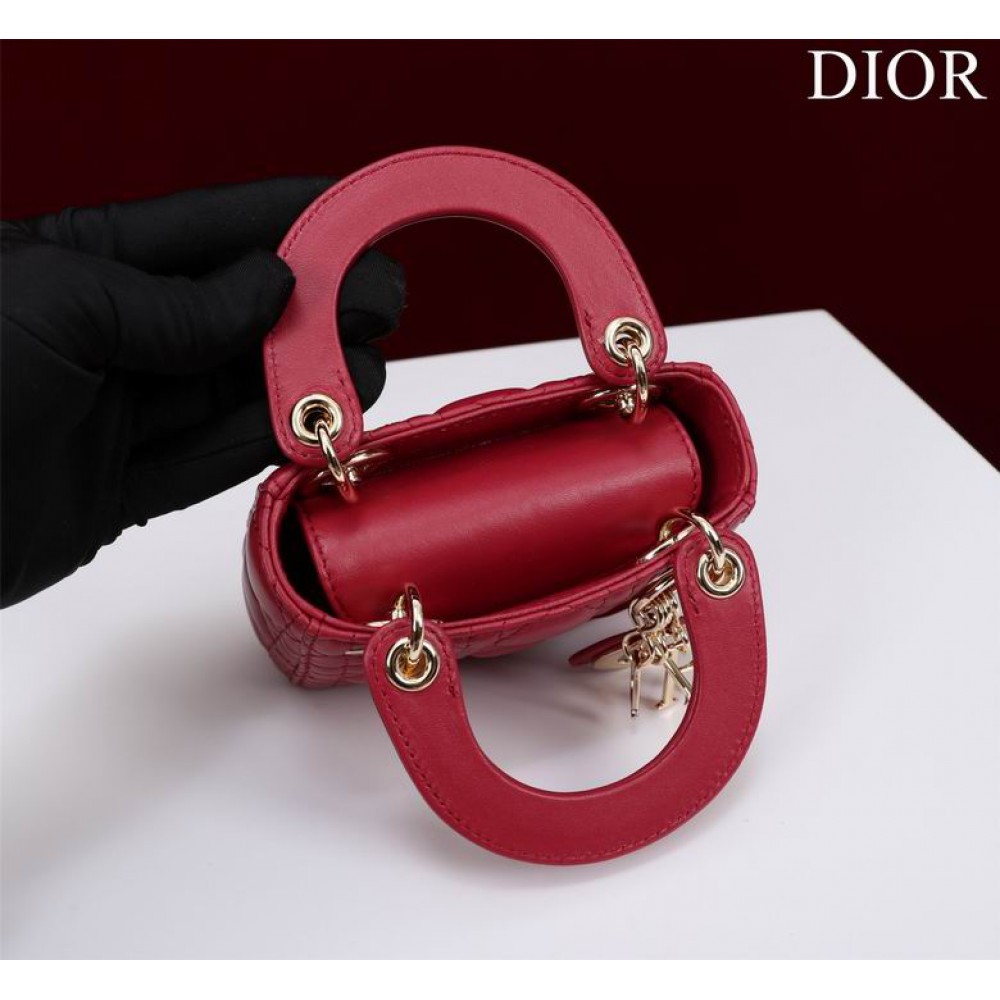 Dior Lady Micro Bag Cannage Lambskin 12 x 10.2 x 5 cm Bags