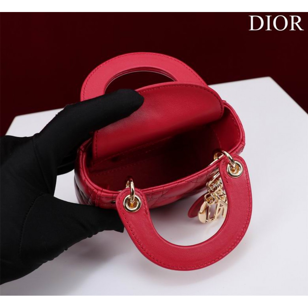 Dior Lady Micro Bag Cannage Lambskin 12 x 10.2 x 5 cm Bags
