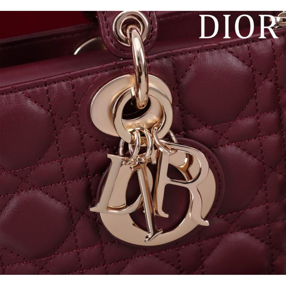 Dior Lady Medium D-Joy Bag Cannage Lambskin 26 x 13.5 x 5 cm Bags