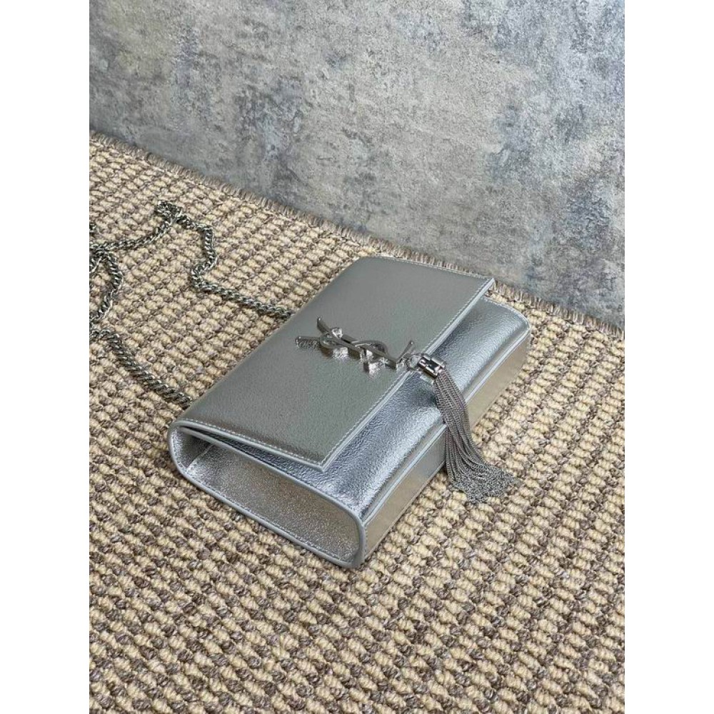 Ysl KATE TASSEL SMALL IN METALLIC LEATHER 20x12.5cm Bags