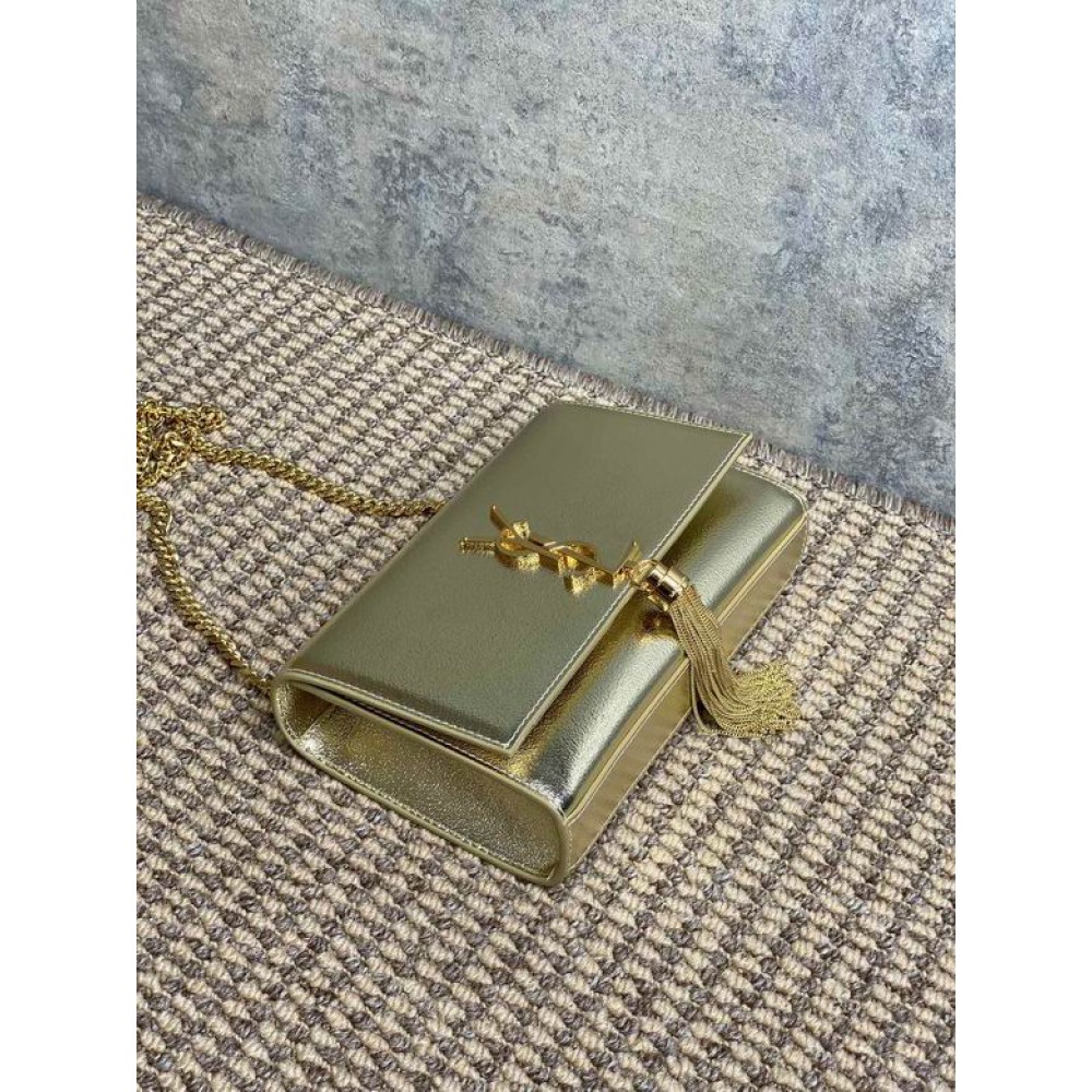 Ysl KATE TASSEL SMALL IN METALLIC LEATHER 20x12.5cm Bags